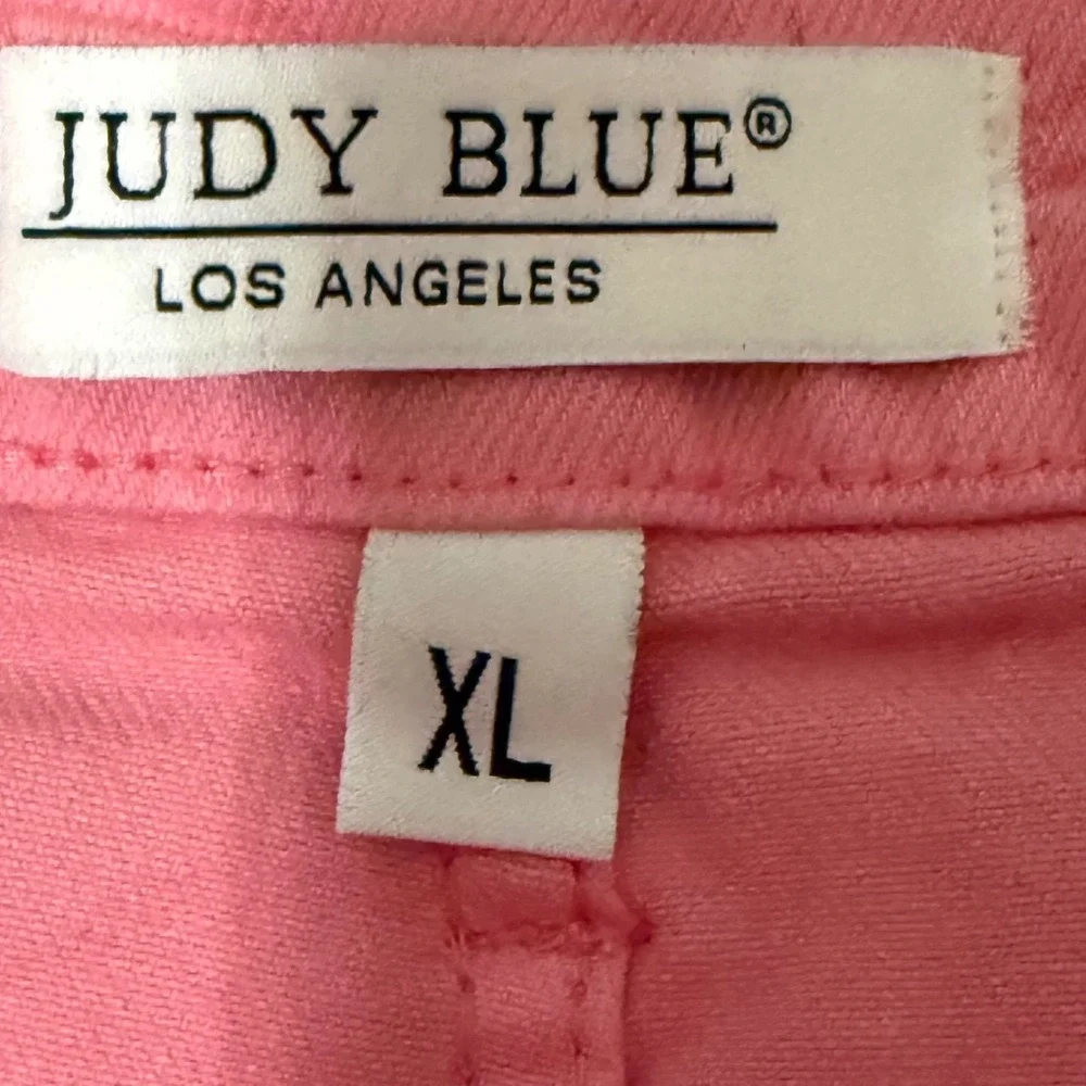 Judy Blue Pink Denim Shorts‎ Womens XL High Waisted Stretch JB150285 C-CO